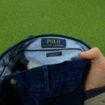 Retro Polo Ralph Lauren Cord Trousers Joggers Blue Medium