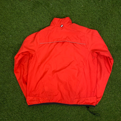 00s Nike Piping Windbreaker Jacket + Joggers Set Orange Medium