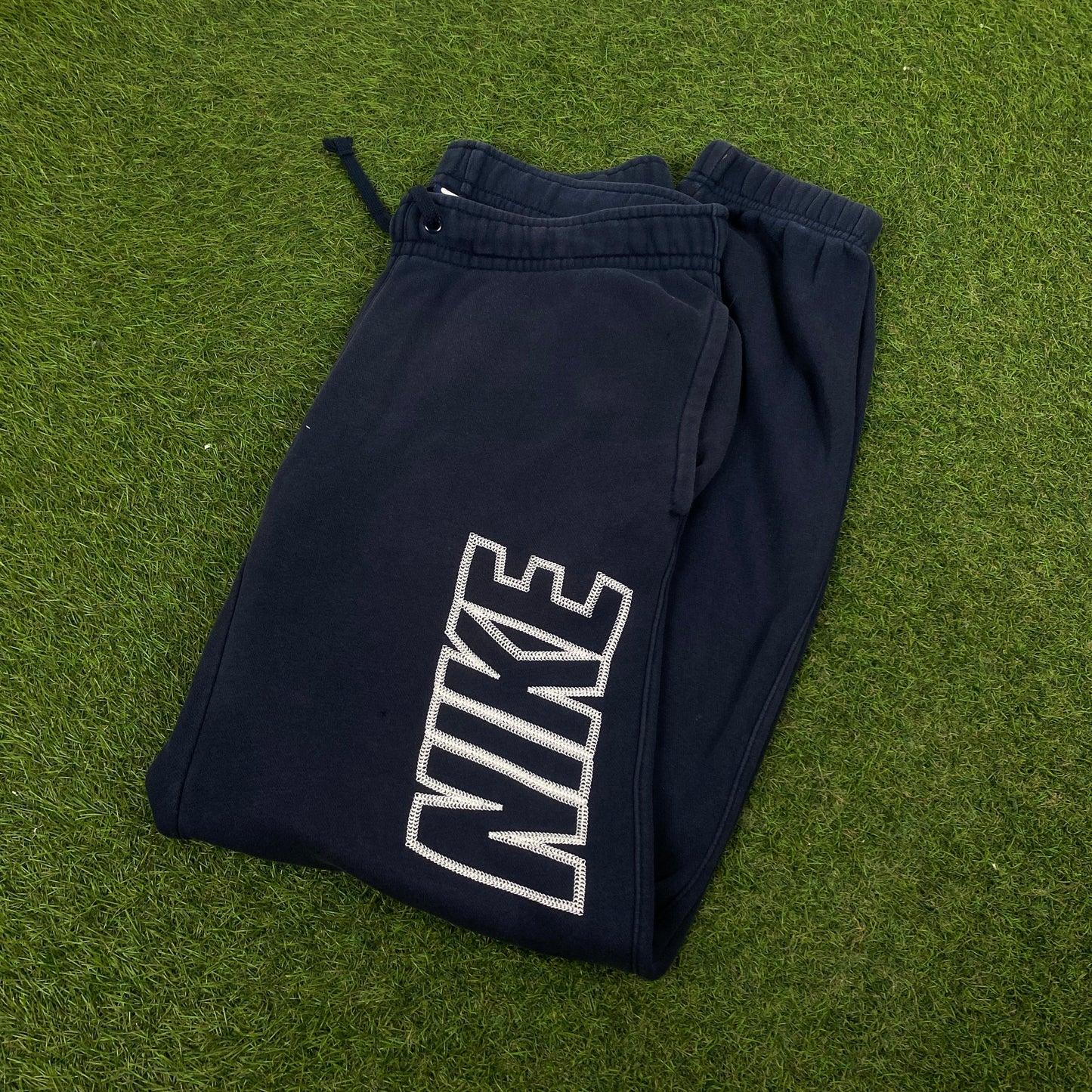 00s Nike Wide Leg Cotton Joggers Blue Small