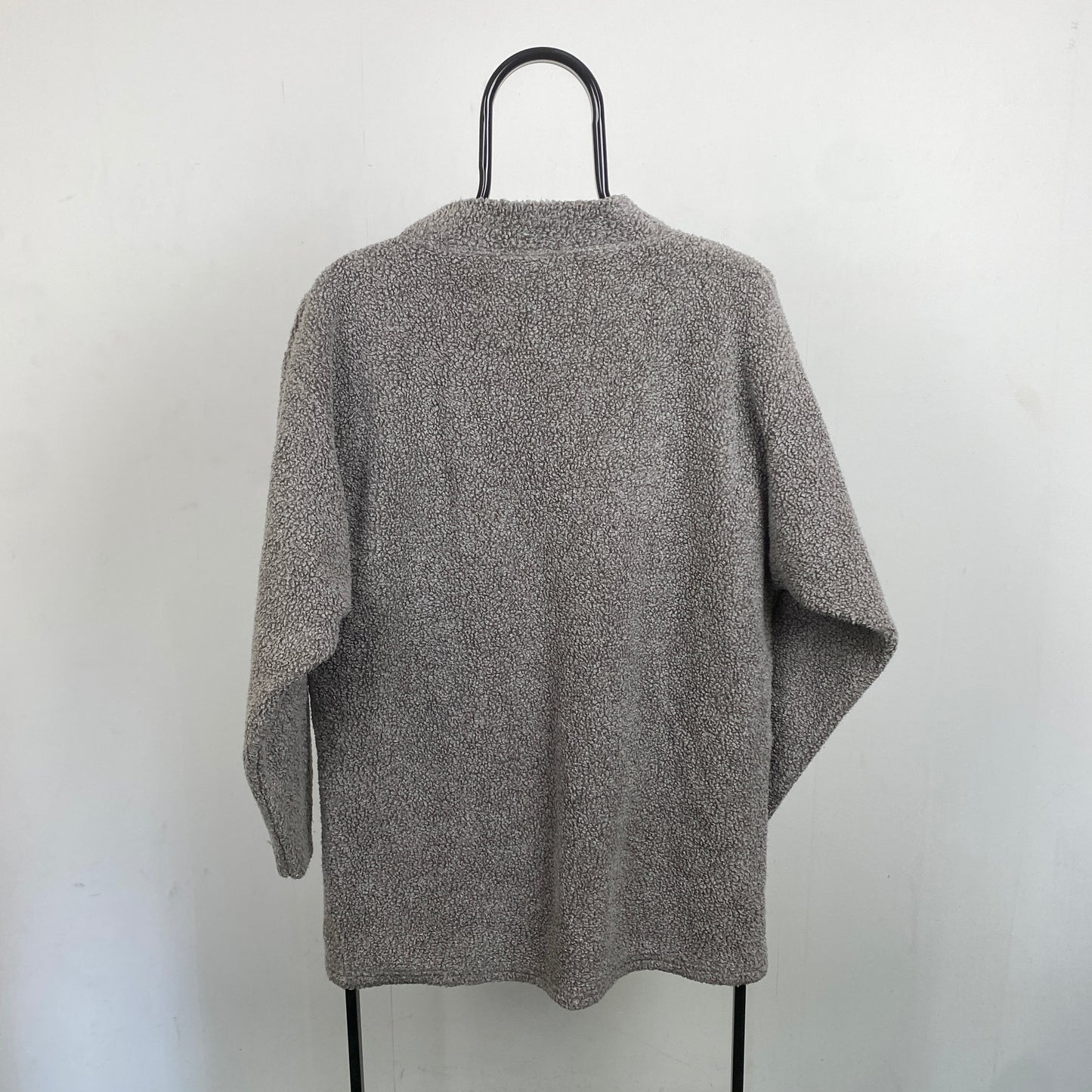 Retro Sheep Fleece Sweatshirt Brown Small