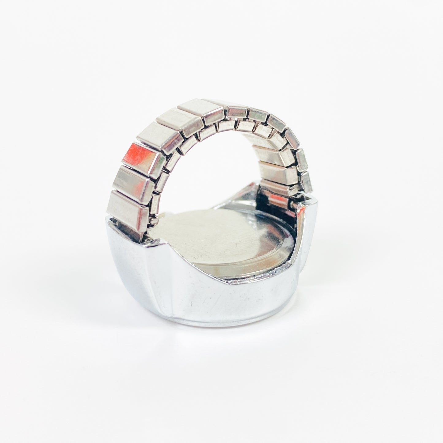 Retro Adjustable Watch Ring Silver White