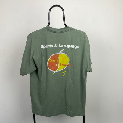 90s Nike Swoosh T-Shirt Green Medium