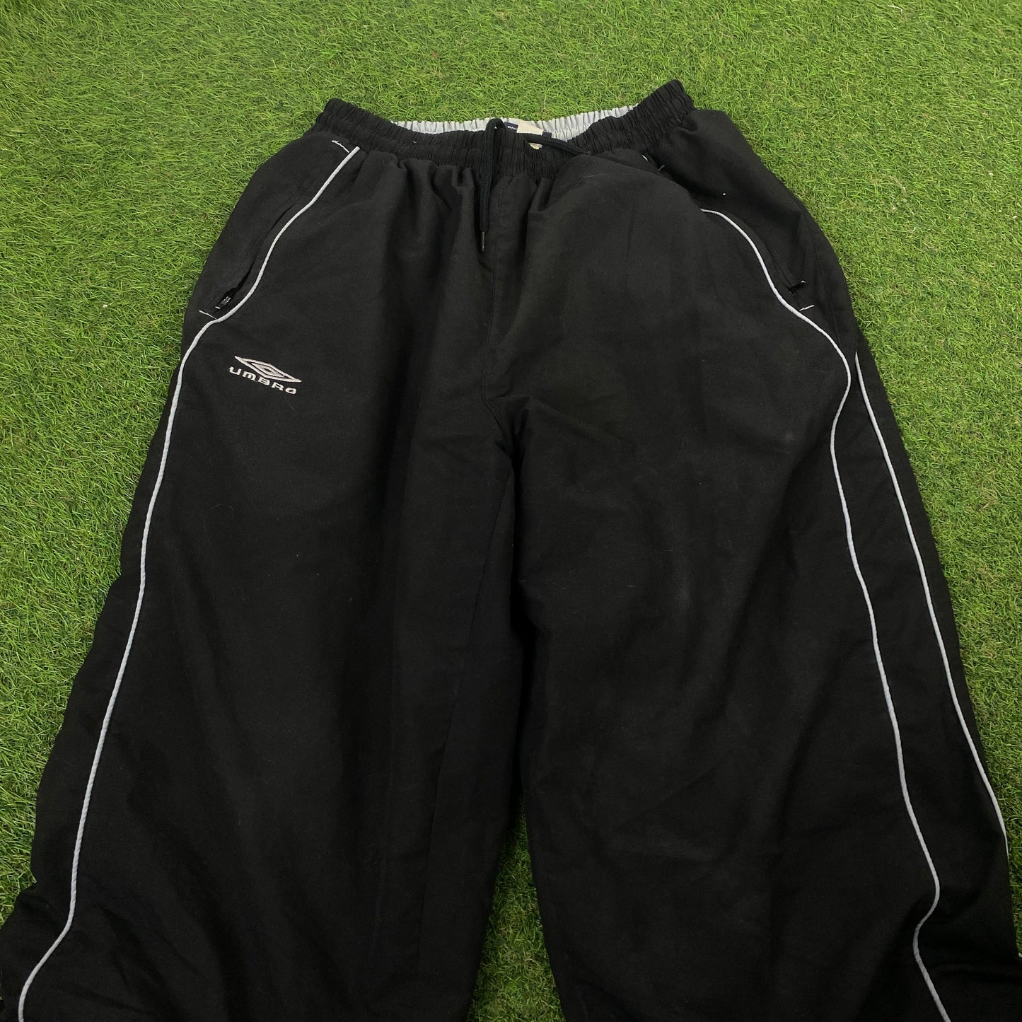 Retro Umbro Piping Joggers Black Medium