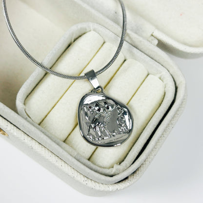 Vintage Owl Necklace Silver