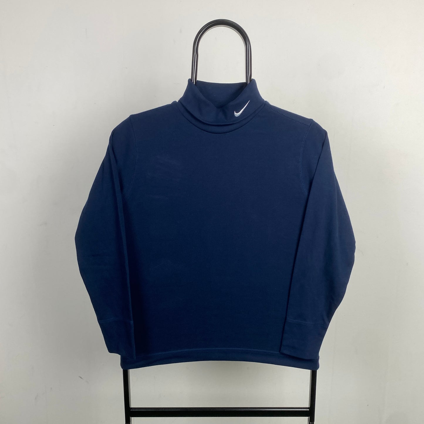 00s Nike Roll Neck Sweatshirt Blue XS