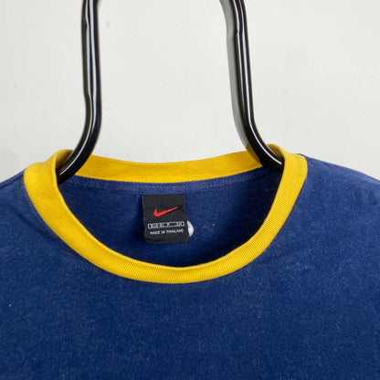 90s Nike Long Sleeve T-Shirt Blue Small