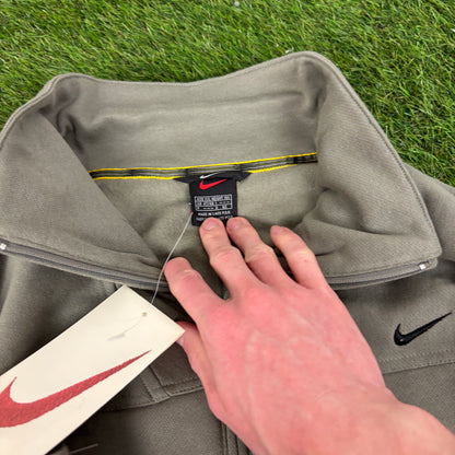 90s Nike Cotton Tracksuit Set Jacket + Joggers Green XXL