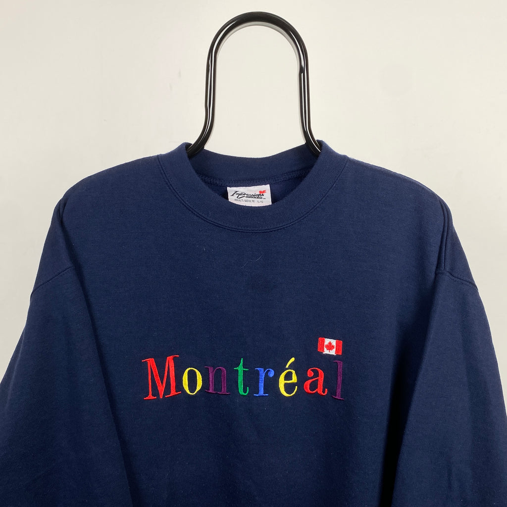 Retro Canada Montreal Sweatshirt Blue Large