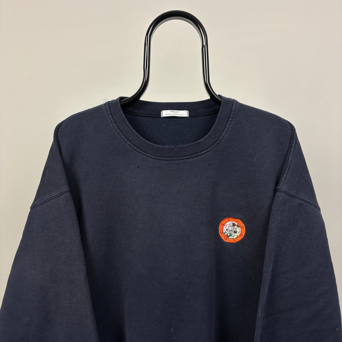 90s St Michael Wallace & Gromit Sweatshirt Blue XL