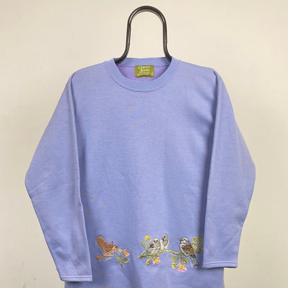 90s Owl Sweatshirt Purple Small