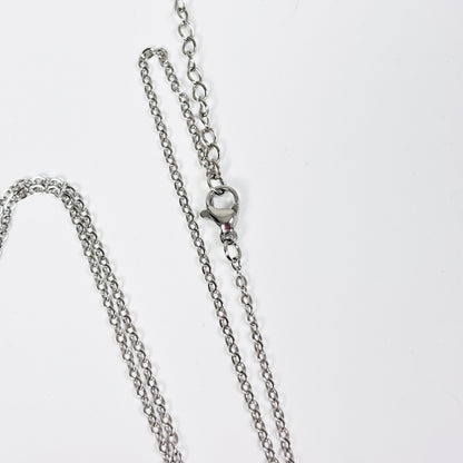 Mini Compass Necklace Chain Silver