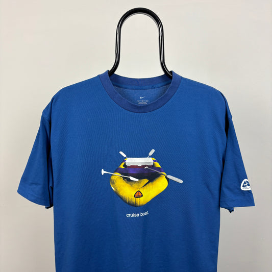 90s Nike ACG Cruise Boat T-Shirt Blue Large