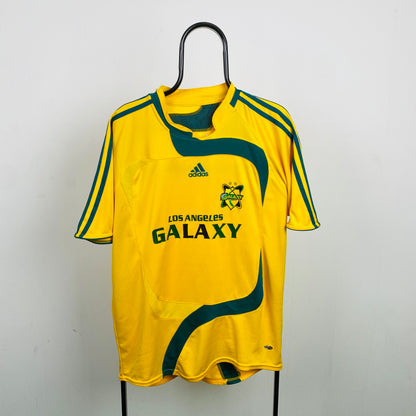 00s Adidas LA Galaxy Football Shirt T-Shirt Yellow XL