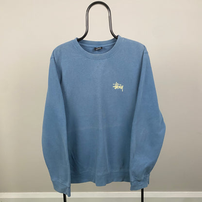 00s Stussy Sweatshirt Blue Large