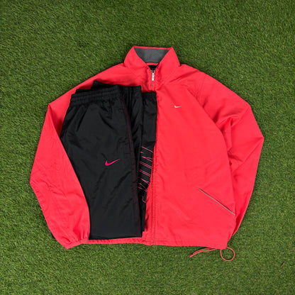 00s Nike Piping Tracksuit Jacket + Joggers Set Pink Large