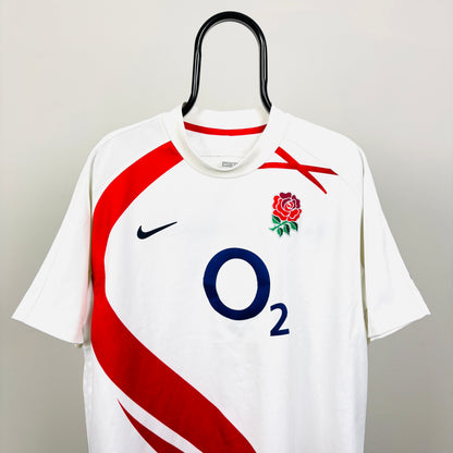 00s Nike England Rugby T-Shirt White XL