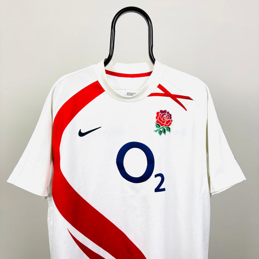 00s Nike England Rugby T-Shirt White XL