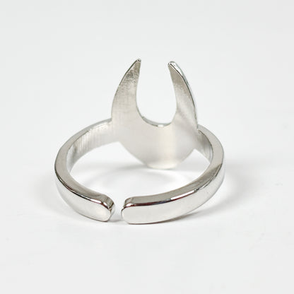 Adjustable Alien Ring Silver