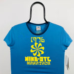 00s Nike Marathon T-Shirt Blue Medium