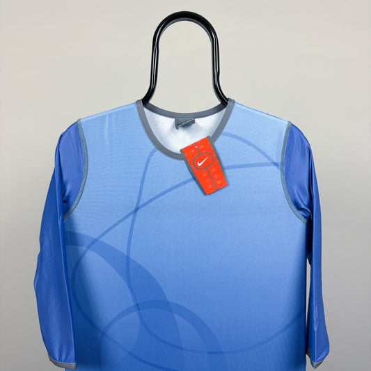 00s Nike Y2K Stretchy T-Shirt Blue Womens Medium