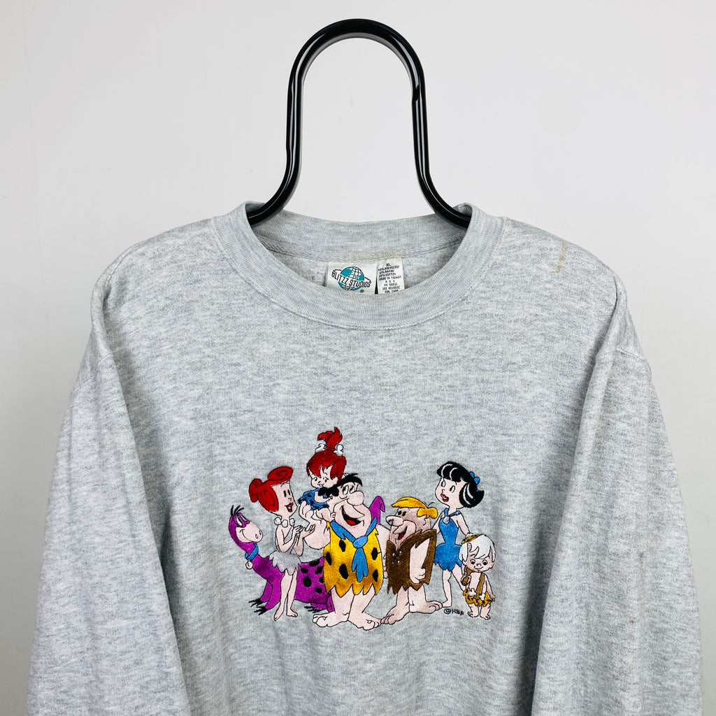 Retro 90s Flintstones Sweatshirt Grey XL
