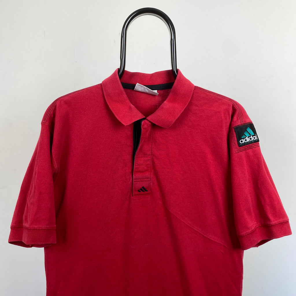 90s Adidas Equipment Polo Shirt T-Shirt Red Medium