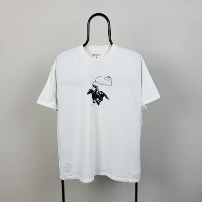 00s Carhartt Cowboy T-Shirt White Medium