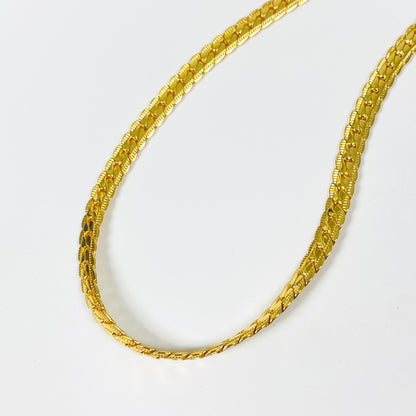 Baguette Chain Necklace Gold