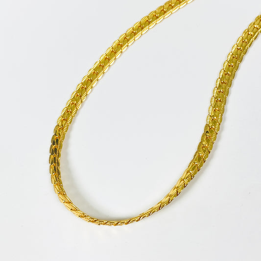 Baguette Chain Necklace Gold