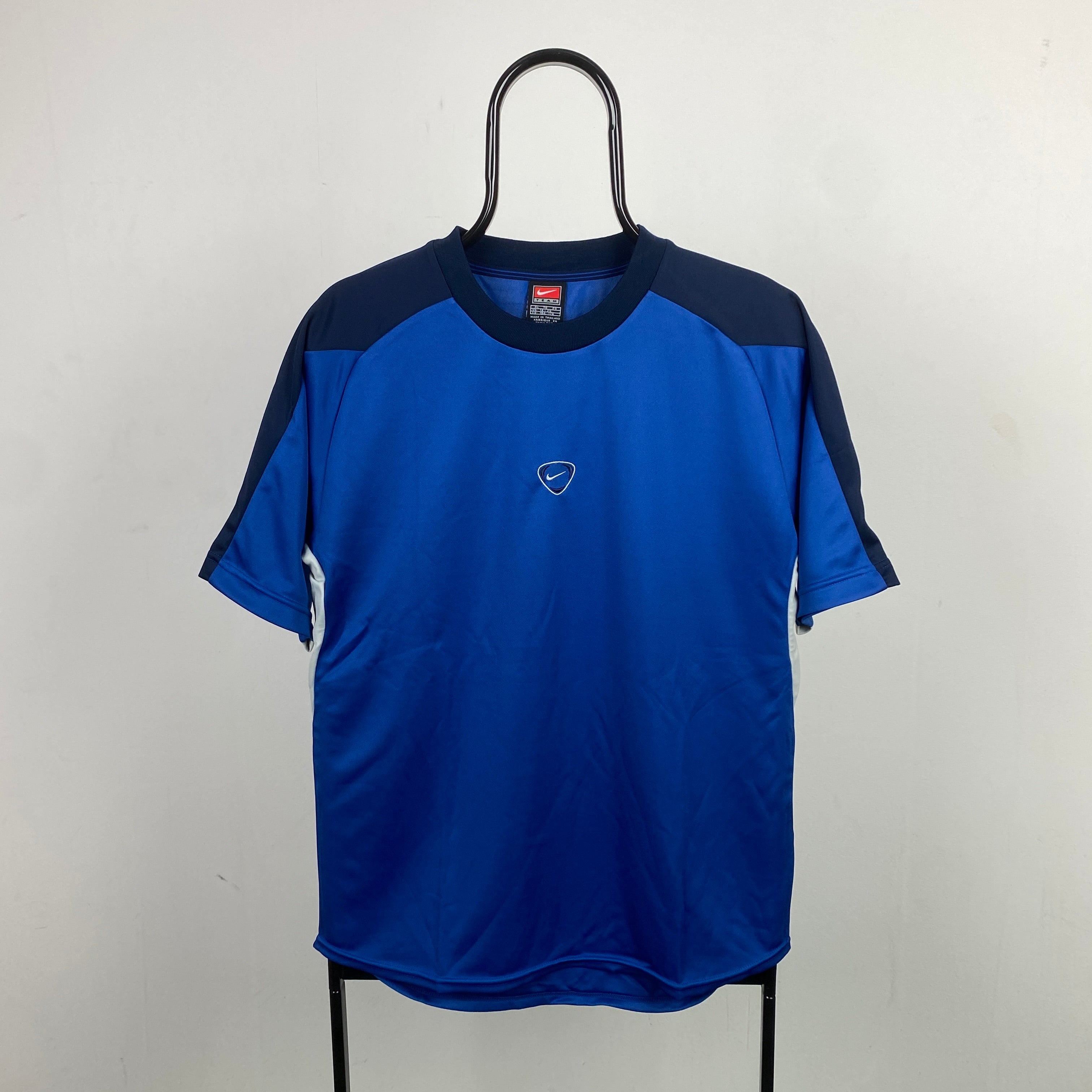 00s Nike Centre Swoosh T-Shirt Blue Small