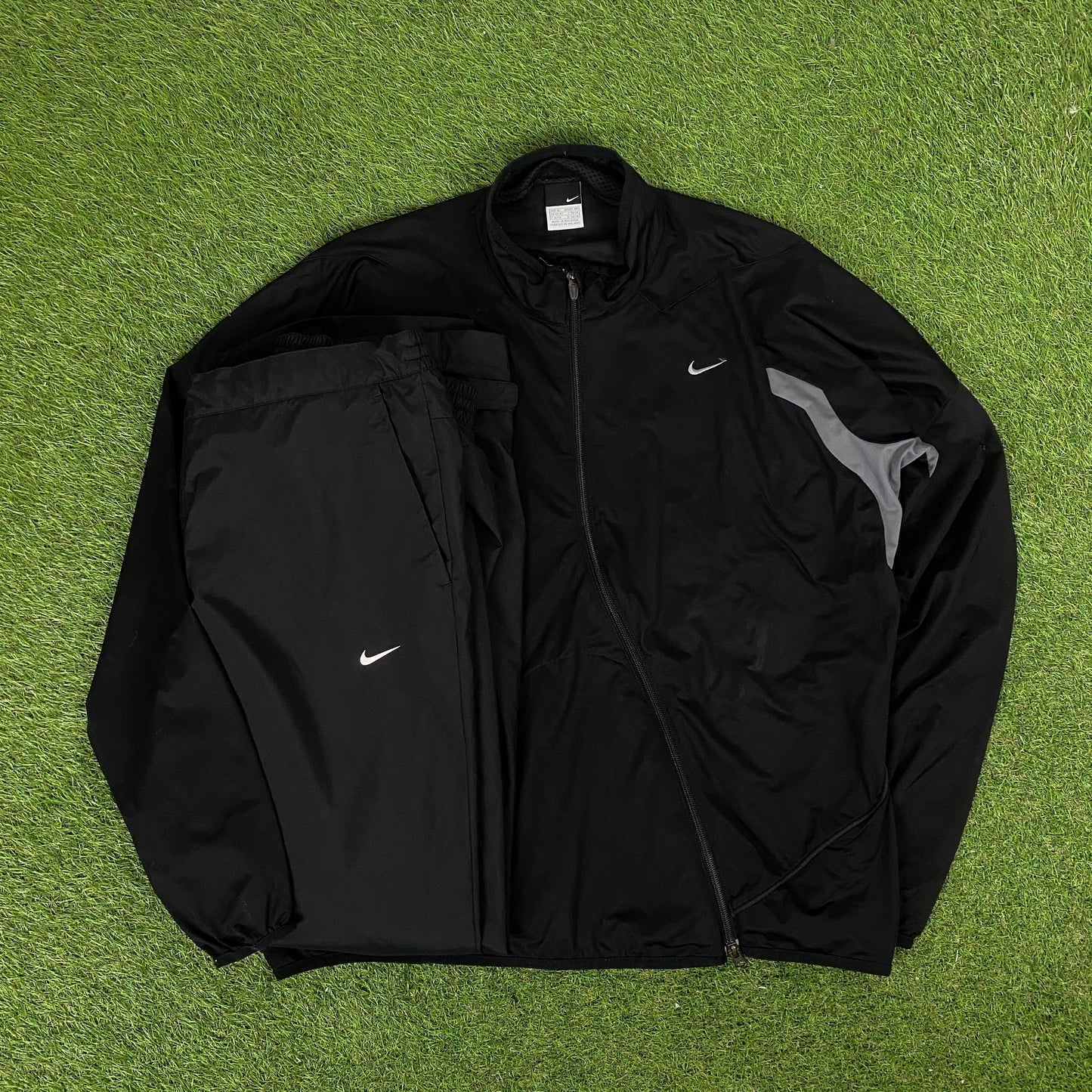 00s Nike Golf Waterproof Windbreaker Tracksuit Set Jacket + Joggers Black XL