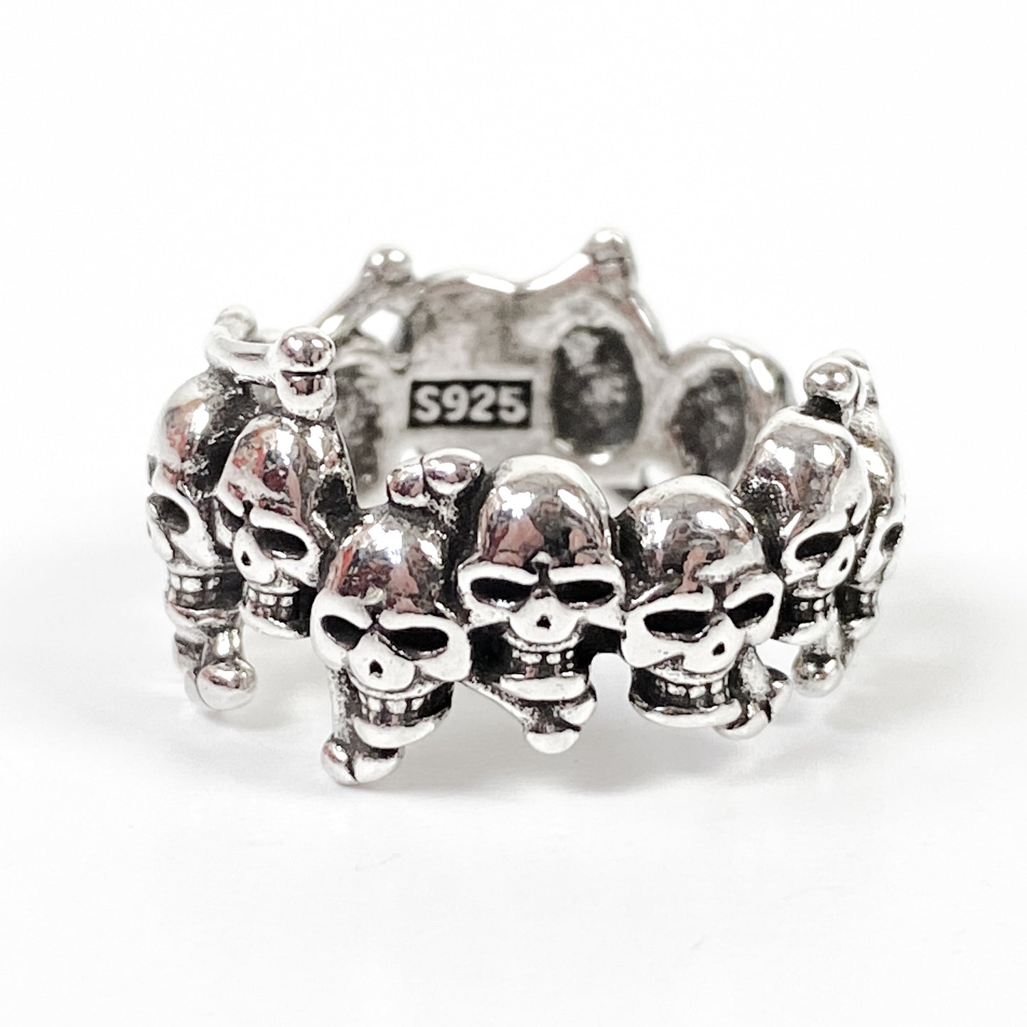 Retro Adjustable Skull Ring Silver