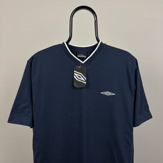 00s Umbro T-Shirt Blue Medium