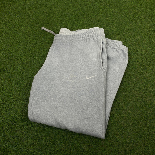 00s Nike Wide Leg Cotton Joggers Grey Medium