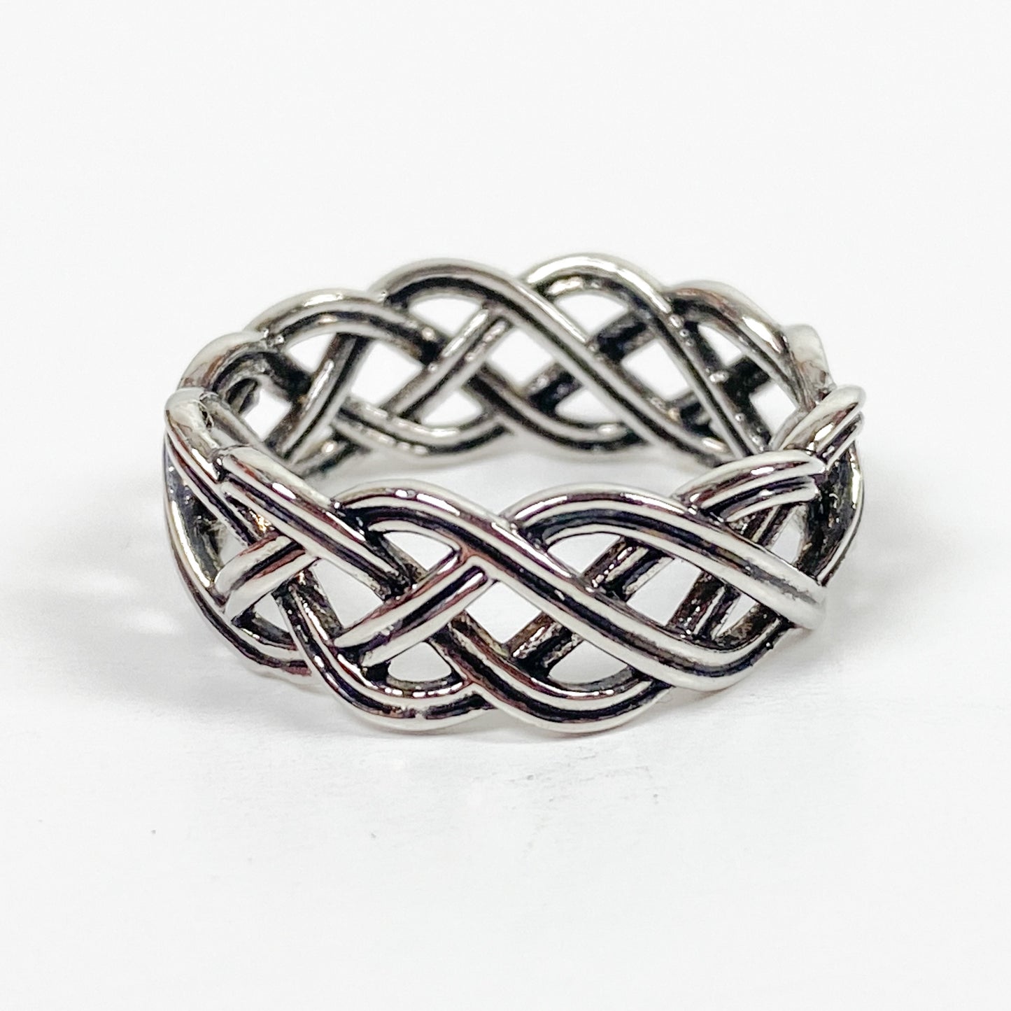 Retro Vintage Woven Ring Silver