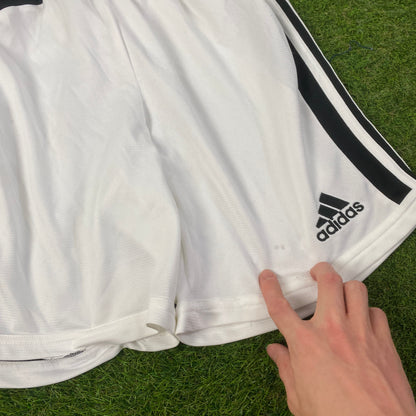 00s Adidas Football Shorts White Small