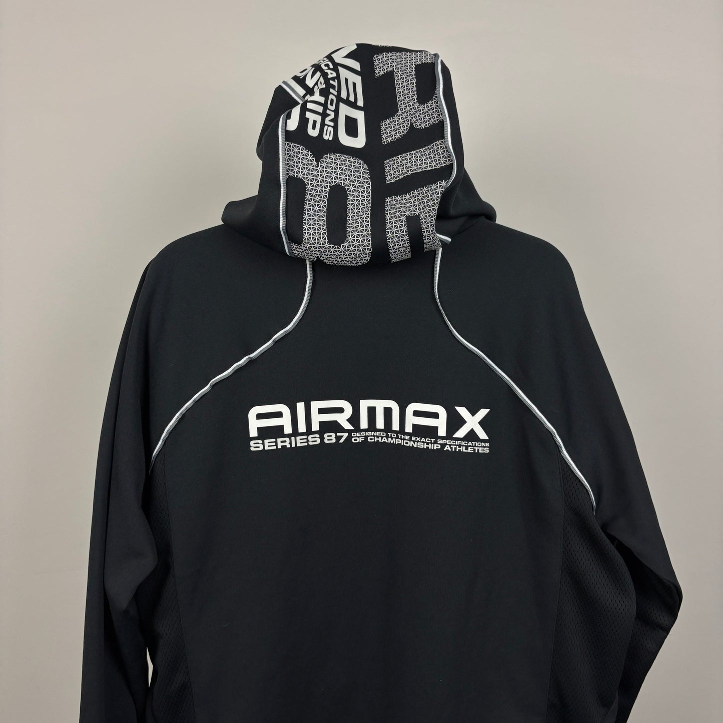 00s Nike Air Max Series 87 Zip Hoodie Jacket Black Large