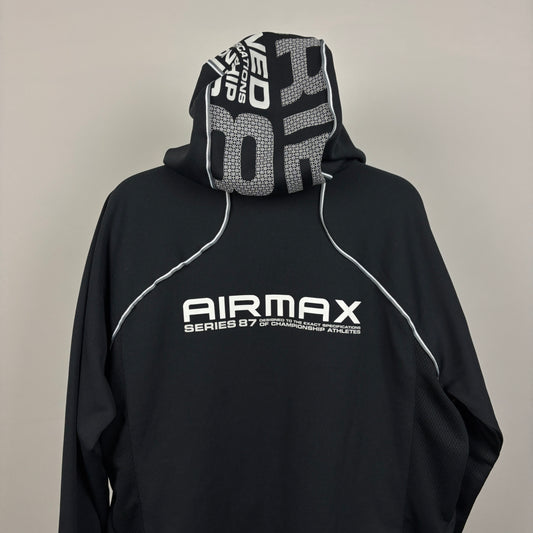 00s Nike Air Max Series 87 Zip Hoodie Jacket Black Large