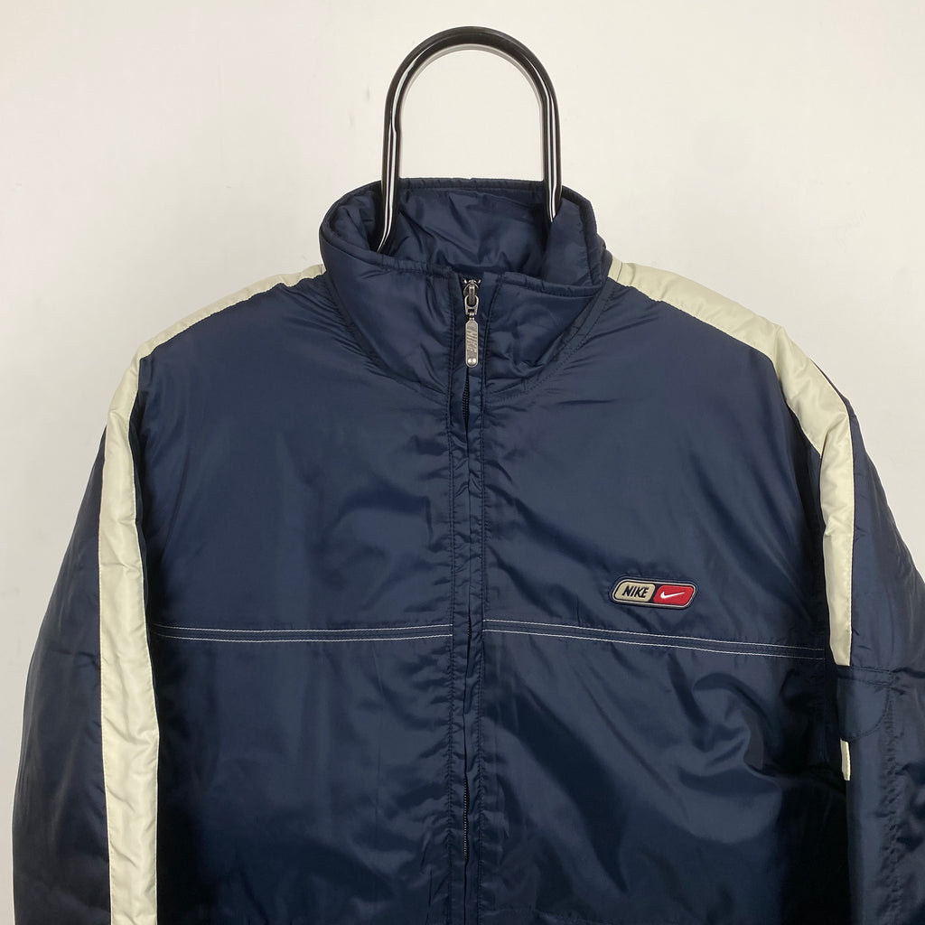 90s Nike Puffer Jacket Blue Large