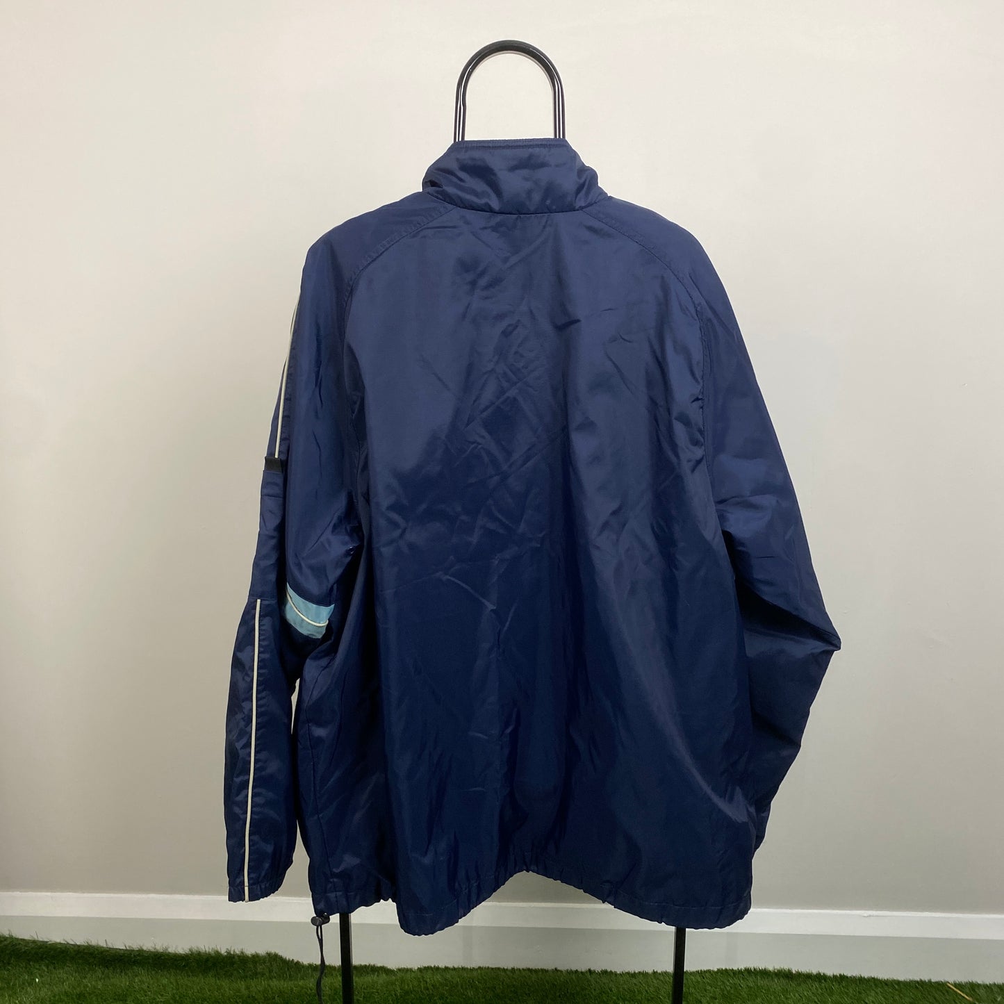90s Nike Fleece Lined Windbreaker Jacket Blue XL