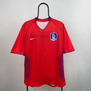 90s Nike South Korea Football Shirt T-Shirt Red XXL