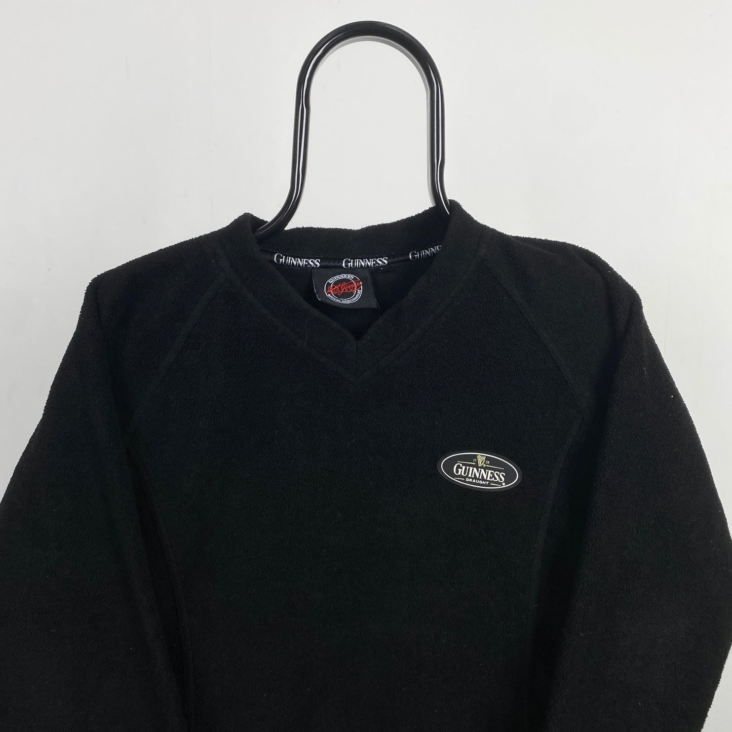 Retro Guinness Fleece Sweatshirt Black Small/Medium