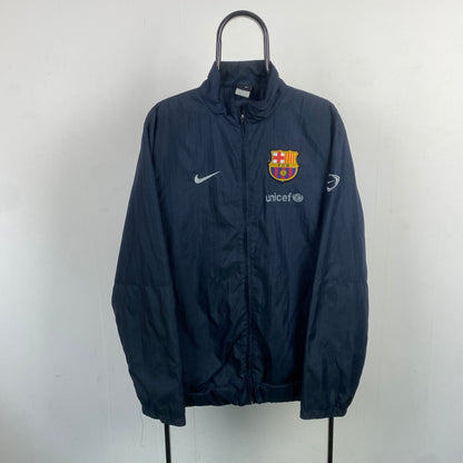 00s Nike Barcelona Windbreaker Jacket Blue XXL