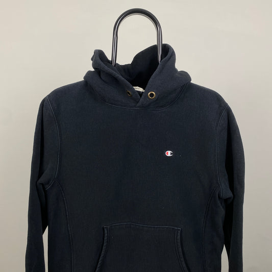 00s Champion Reverse Weave Hoodie Black Small