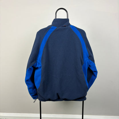 90s Nike Reversible Sidewinder Fleece Coat Jacket Blue Small