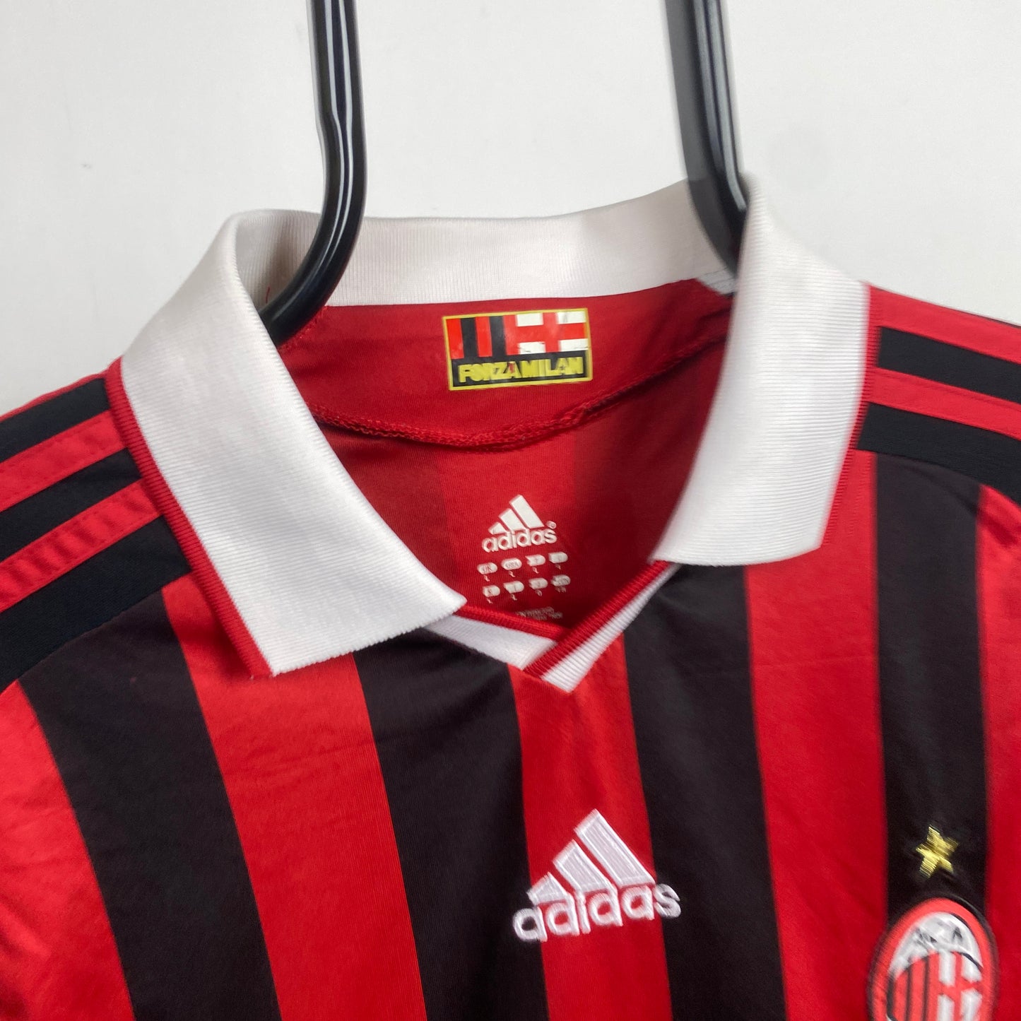 00s Adidas AC Milan Nomura Football T-Shirt Red Large