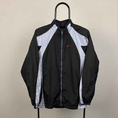 90s Nike Reflective Windbreaker Jacket Black Black Large