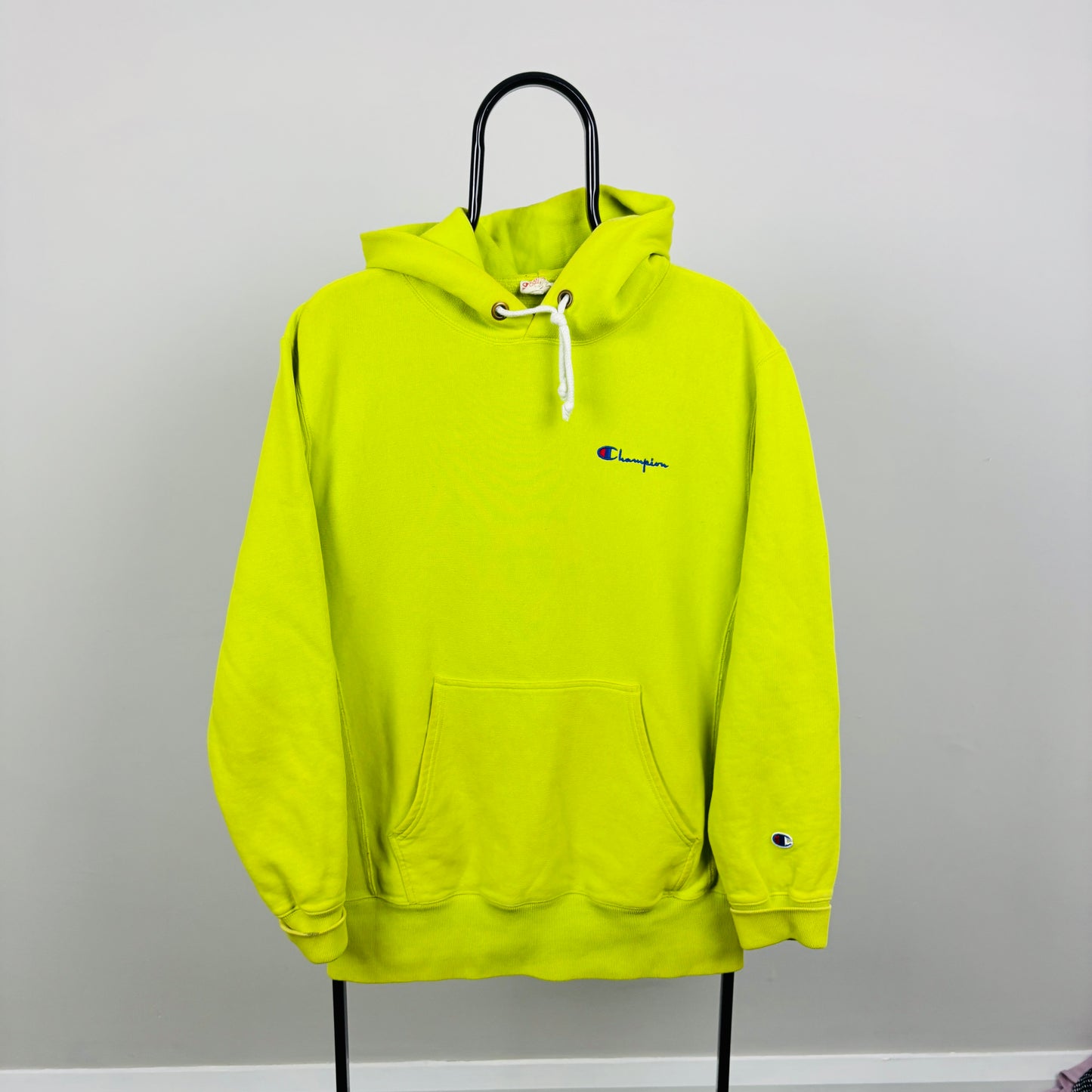 90s Champion Heavyweight Hoodie Lime Green XL