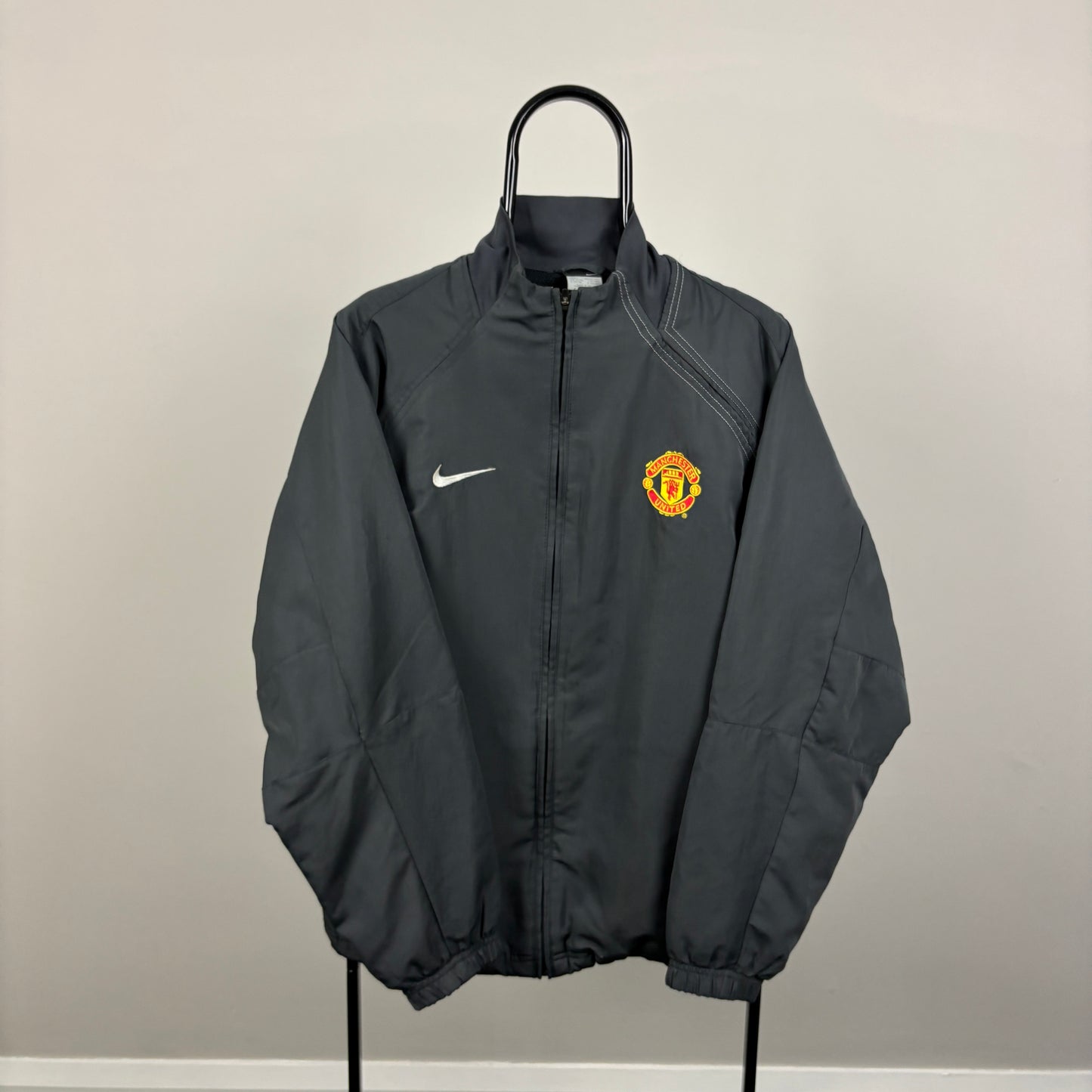 00s Nike Manchester United Windbreaker Jacket Grey Small