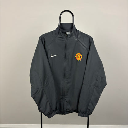 00s Nike Manchester United Windbreaker Jacket Grey Small
